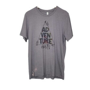 BELLA Canvas screen printed adventure awaits triangle arrow detail short sleeve